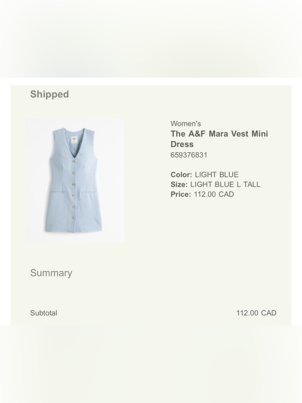 Abercrombie & Fitch Mara Vest Dress. Large Tall - Picture 5 of 7